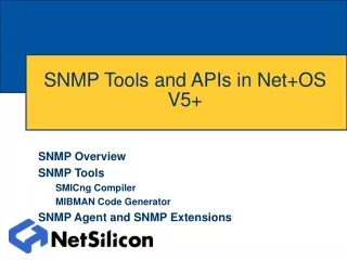 SNMP Tools and APIs in Net+OS V5+