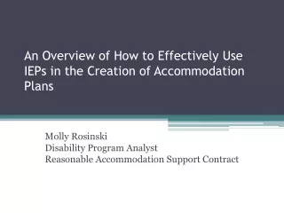 An Overview of How to Effectively Use IEPs in the Creation of Accommodation Plans