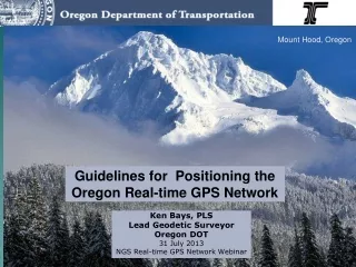 Guidelines for  Positioning the  Oregon Real-time GPS Network