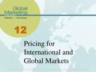 Pricing for International and Global Markets