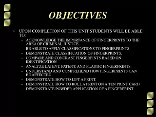 OBJECTIVES