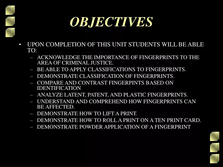 objectives