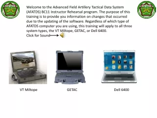 Welcome to the Advanced Field Artillery Tactical Data System