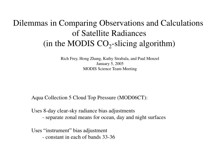 dilemmas in comparing observations