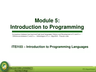 Module 5: Introduction to Programming
