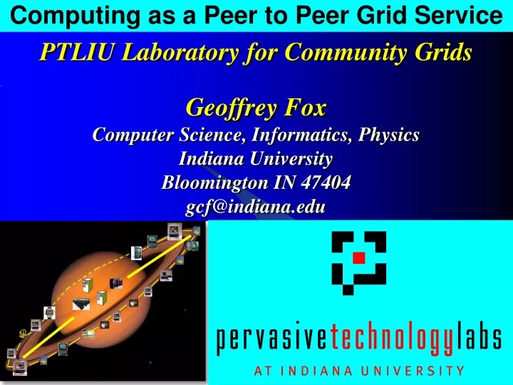 computing as a peer to peer grid service