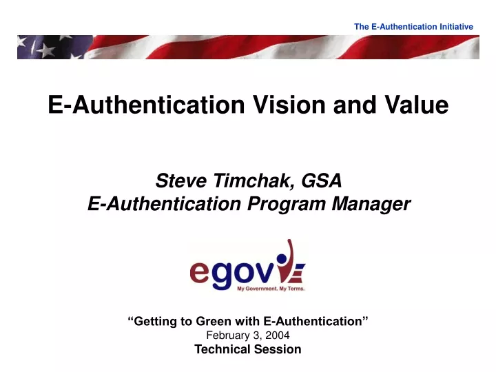 the e authentication initiative
