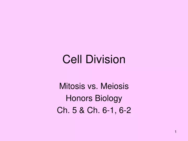 cell division