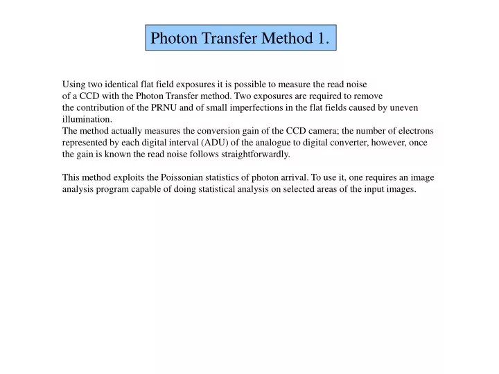photon transfer method 1