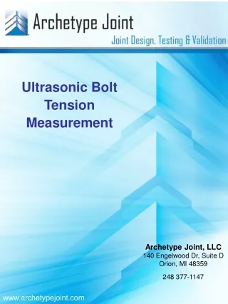 Ultrasonic Bolt Tension Measurement