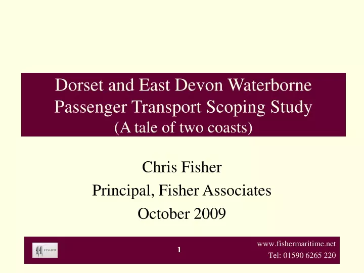 dorset and east devon waterborne passenger transport scoping study a tale of two coasts