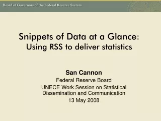 Snippets of Data at a Glance:  Using RSS to deliver statistics