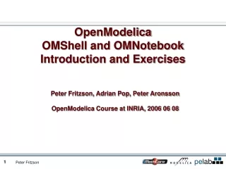 OpenModelica  OMShell and OMNotebook Introduction and Exercises