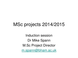 MSc projects 2014/2015