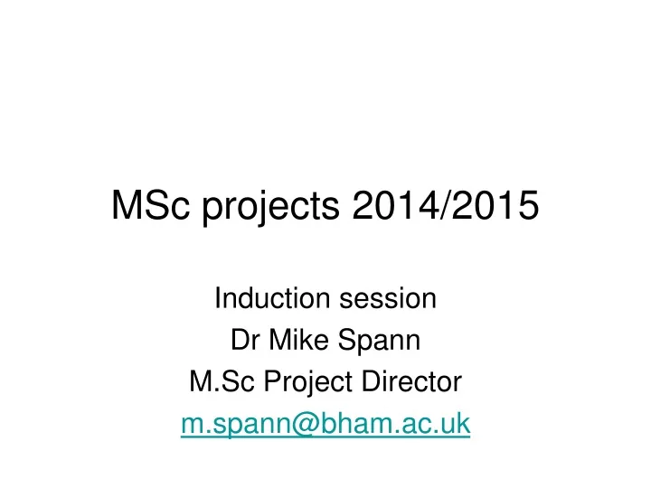 msc projects 2014 2015