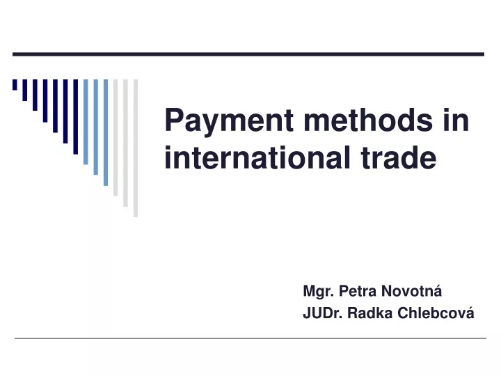 payment methods in international trade
