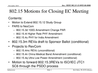 802.15 Motions for Closing EC Meeting