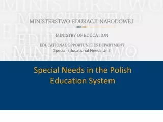 Special Needs in the Polish  Education System