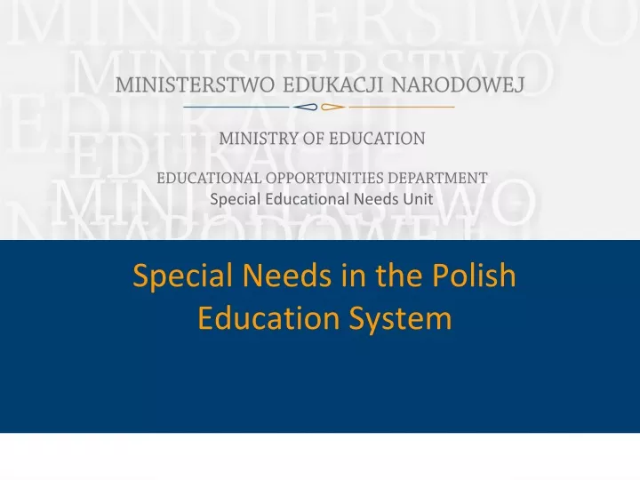 special needs in the polish education system