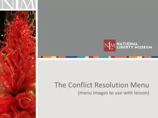 The Conflict Resolution Menu (menu images to use with lesson)