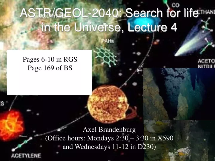 astr geol 2040 search for life in the universe lecture 4