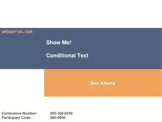Show Me! Conditional Text