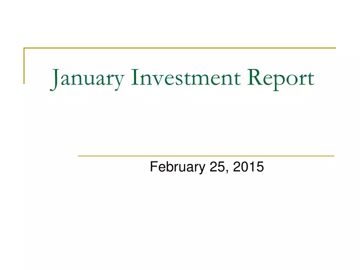 january investment report