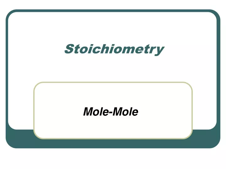 stoichiometry