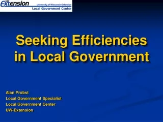 Seeking Efficiencies in Local Government