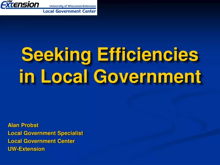 seeking efficiencies in local government