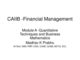 CAIIB -Financial Management