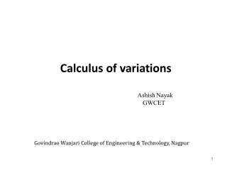 Calculus of variations