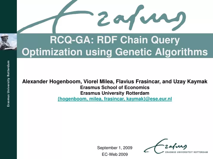 rcq ga rdf chain query optimization using genetic algorithms