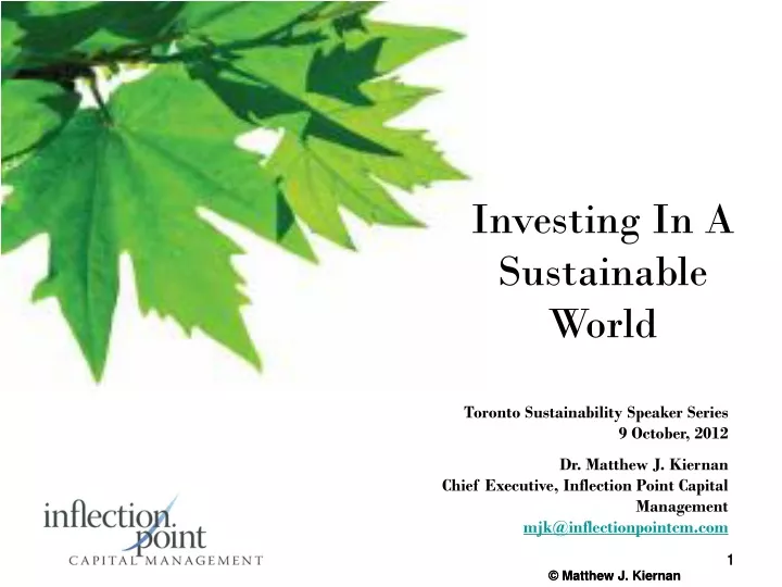 investing in a sustainable world