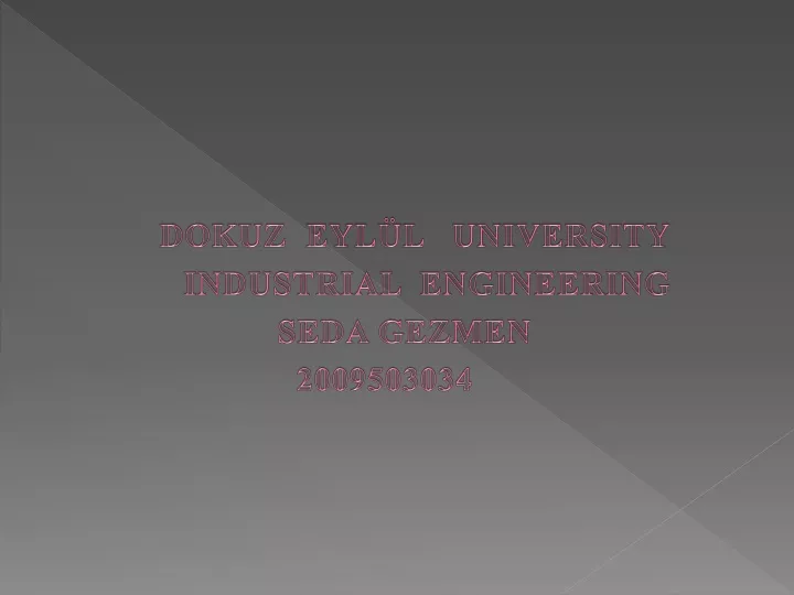 dokuz eyl l university industrial engineering