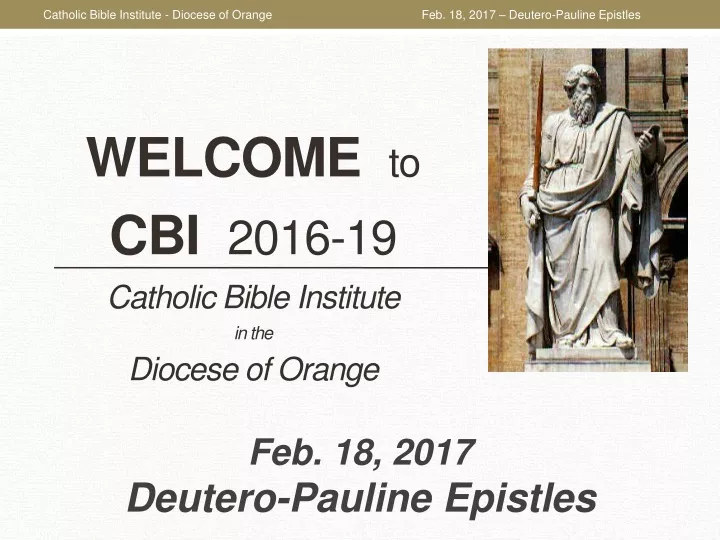 welcome to cbi 2016 19 catholic bible institute in the diocese of orange