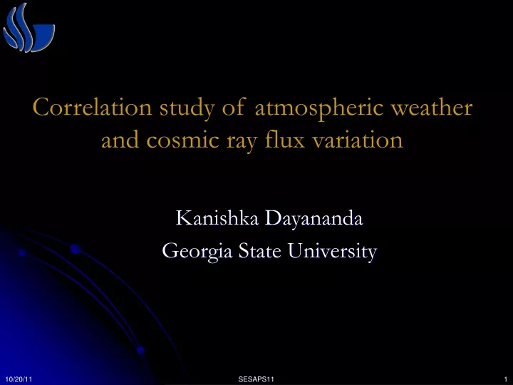 correlation study of atmospheric weather and cosmic ray flux variation
