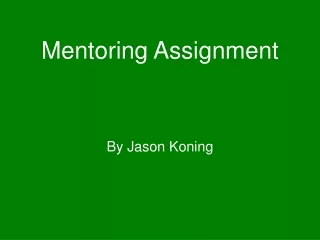 Mentoring Assignment