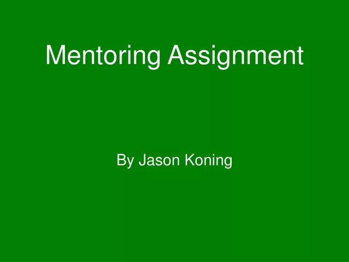 mentoring assignment