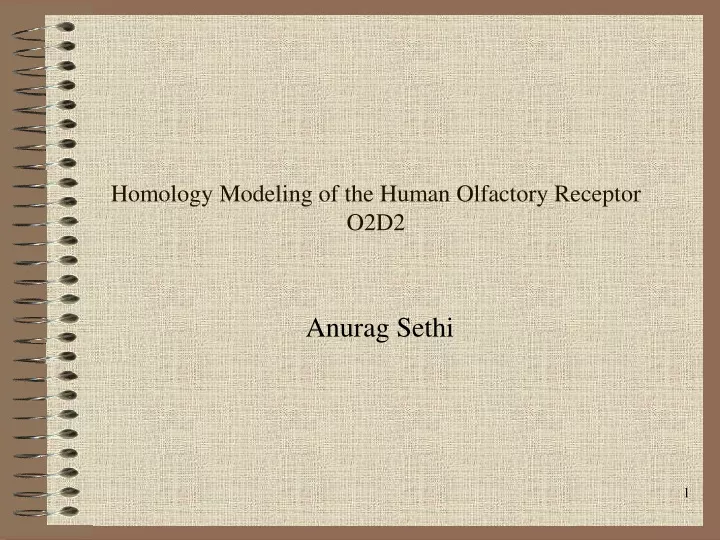 homology modeling of the human olfactory receptor o2d2