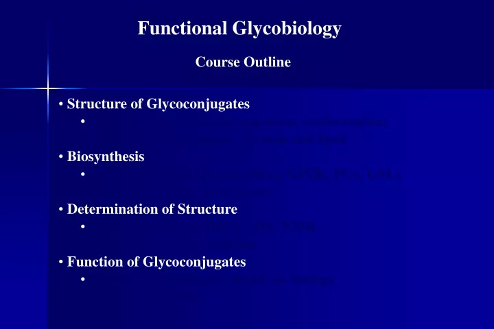 functional glycobiology