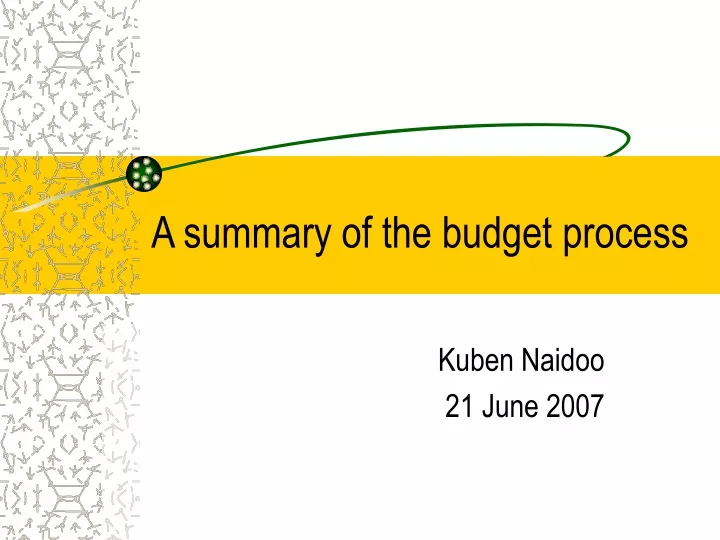 a summary of the budget process