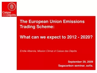 The European Union Emissions Trading Scheme: What can we expect to 2012 - 2020?