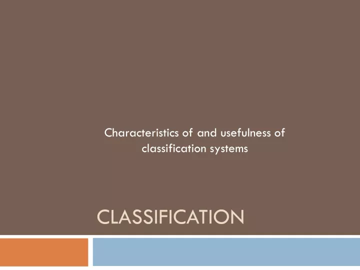 classification