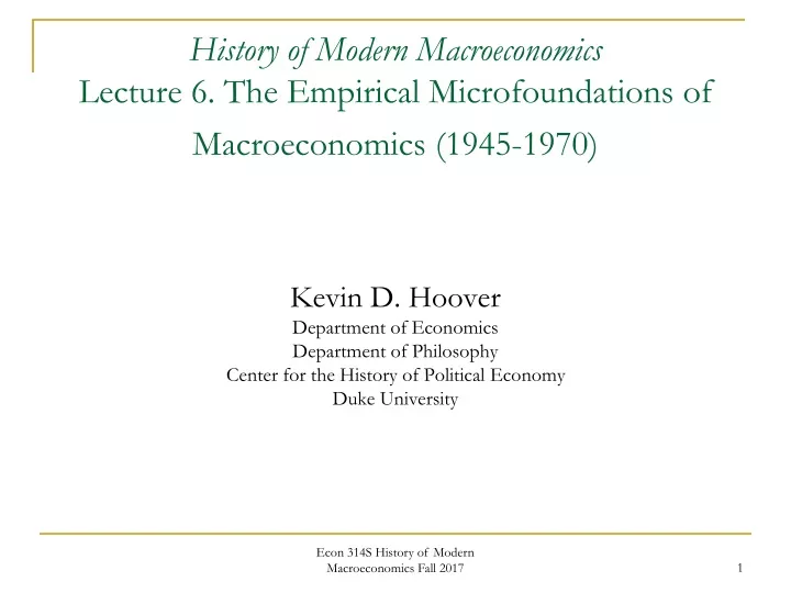 history of modern macroeconomics lecture