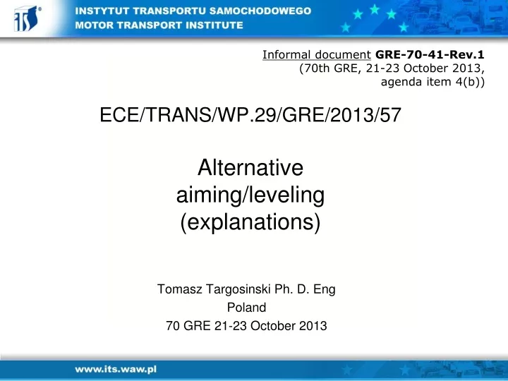 ece trans wp 29 gre 2013 57 alternative aiming leveling explanations