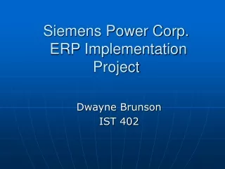 Siemens Power Corp.  ERP Implementation Project