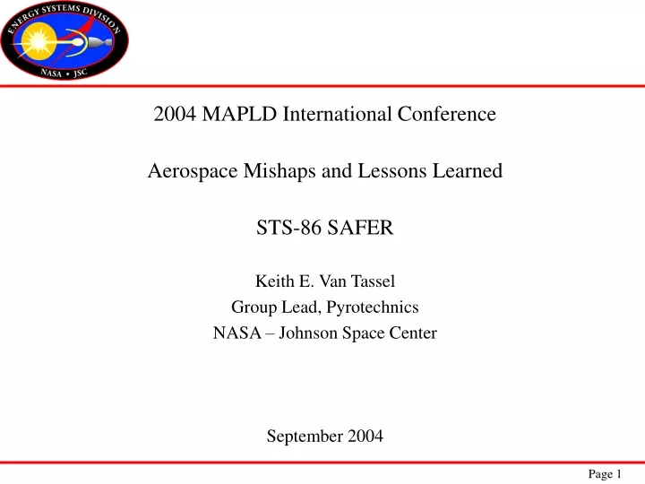 2004 mapld international conference aerospace