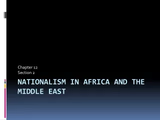 Nationalism in Africa and the Middle East