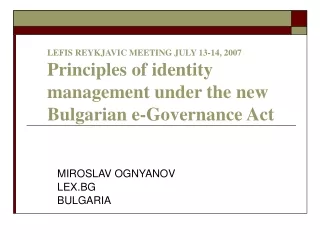 MIROSLAV OGNYANOV LEX.BG BULGARIA